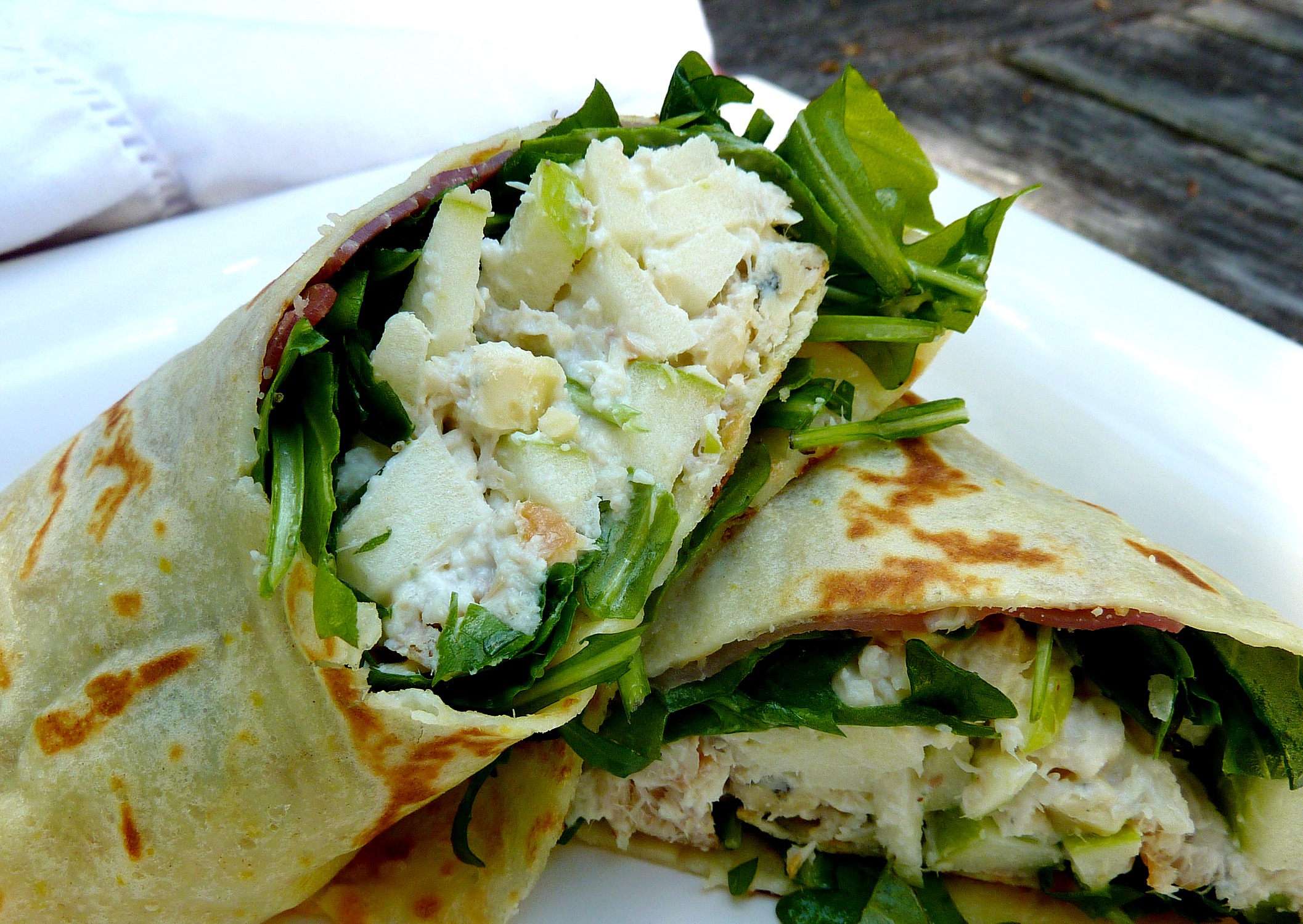 Smoked Trout Green Apple Salad and Horseradish Crepes