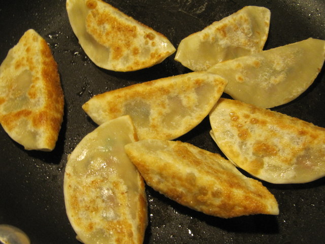 Spring Gyoza with Shiitake, Chives, Radish and Roasted Garlic