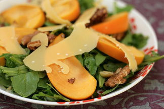 Autumn Salad with Persimmons and Walnuts