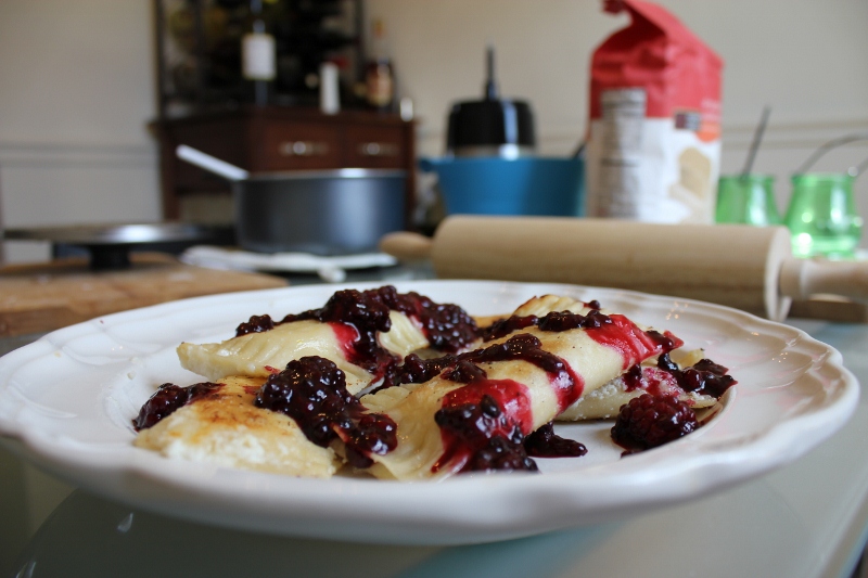 Lemon Ricotta Blackberry Dumpling Blintzes