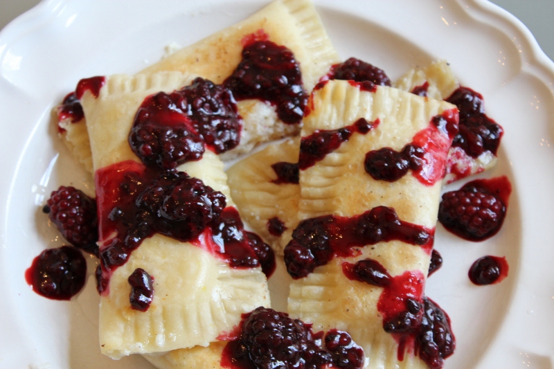 Lemon Ricotta Blackberry Dumpling Blintzes