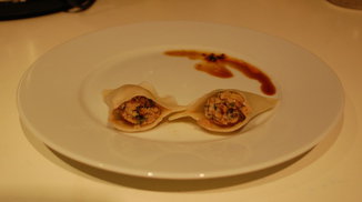 Pork, Shiitake, and Swiss Chard Dumplings with Dad's Awesome hot sauce