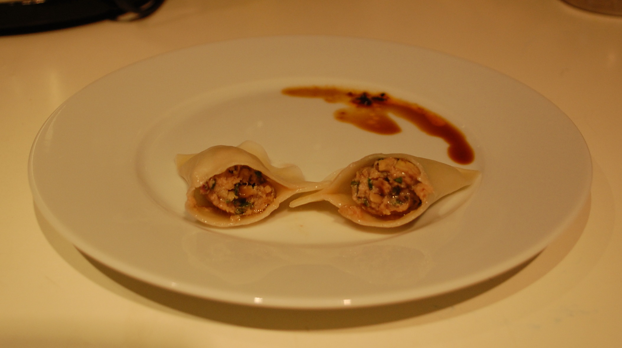 Pork, Shiitake, and Swiss Chard Dumplings with Dad's Awesome hot sauce