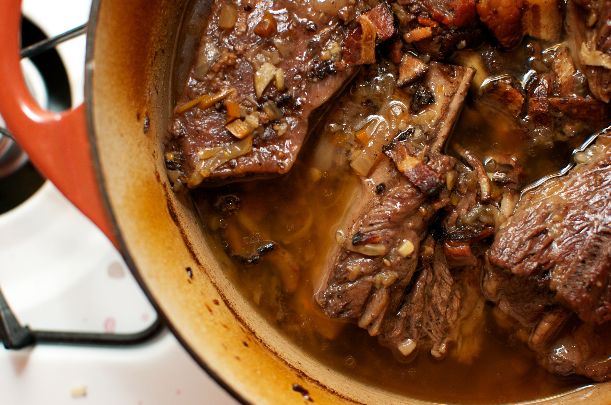 Flambeed Short Ribs with Blood Orange Gremolata