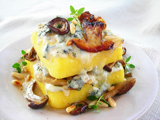 Wild Mushroom & Gorgonzola Polenta Lasagna