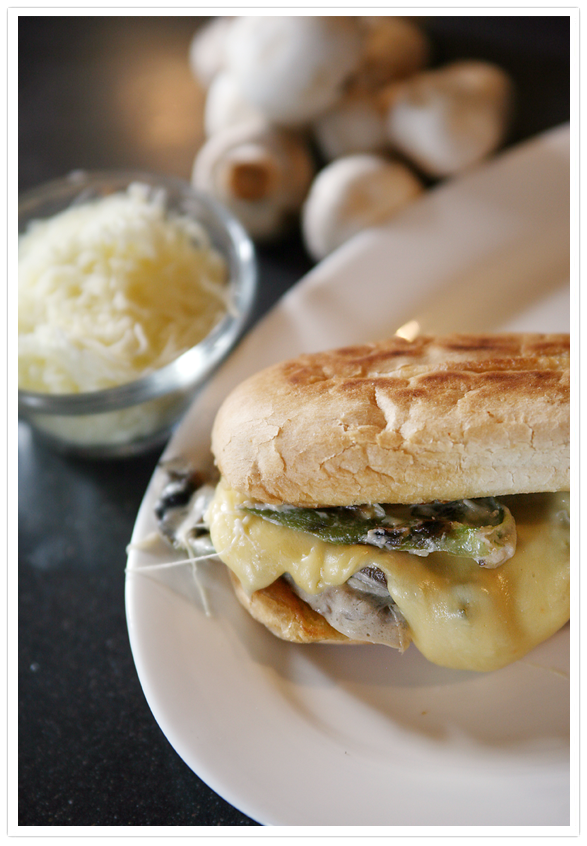 Spicy Mushroom Torta with Queso Quesadilla 