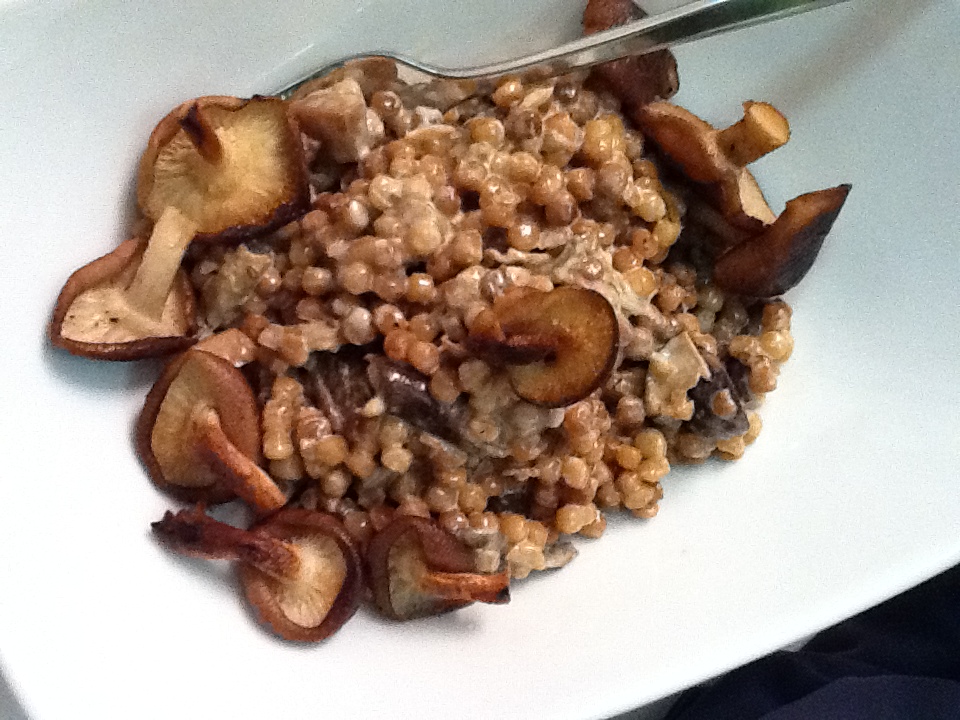 Creamy Israeli Couscous with Porcini and Shitake Mushrooms