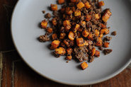 Merguez and Sweet Potato Hash