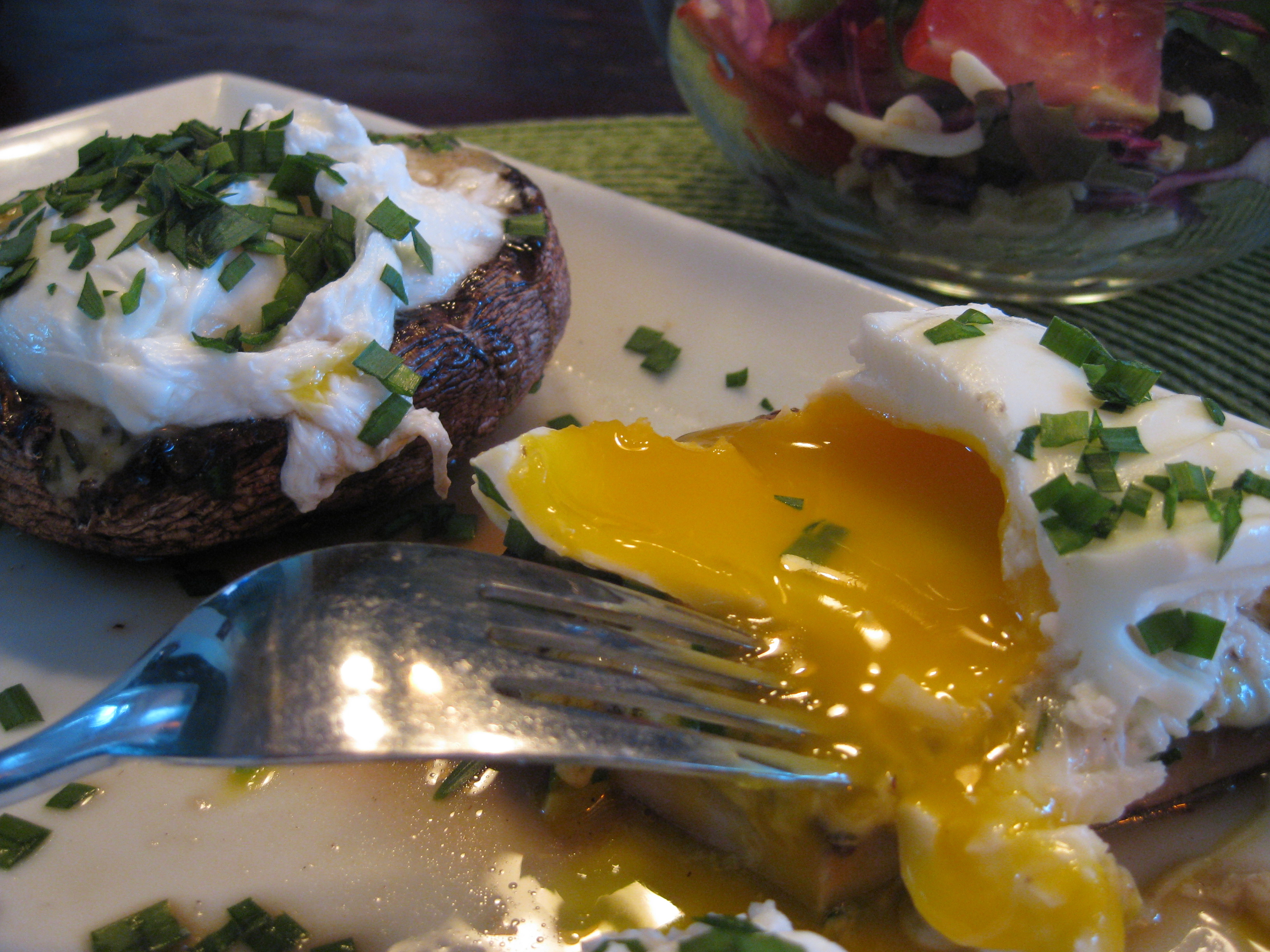 Roasted Portabellas With Poached Eggs