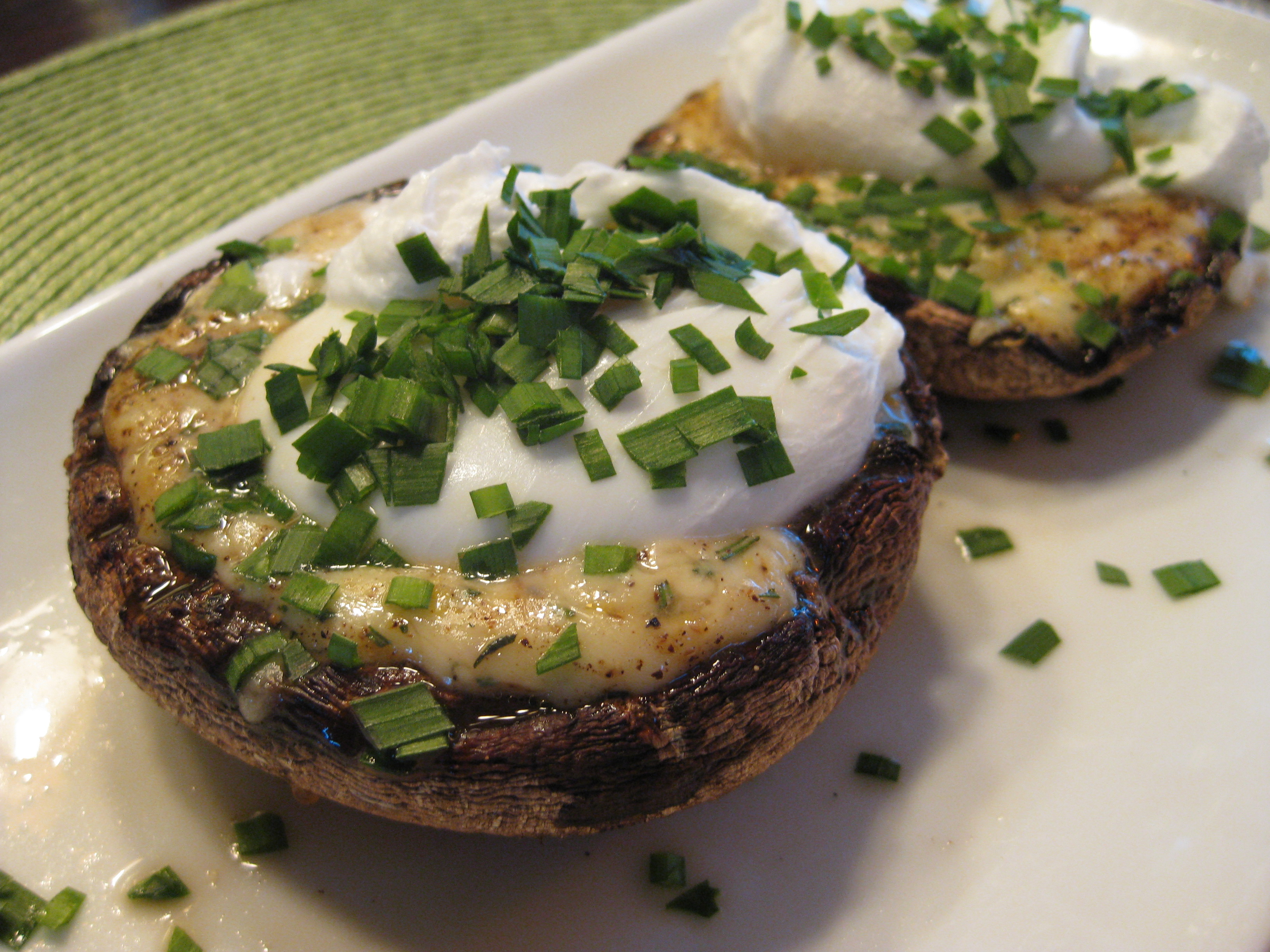 Roasted Portabellas With Poached Eggs