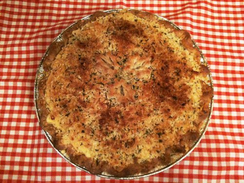 Stuffed Macaroni and Cheese Pie with Herbed Topping