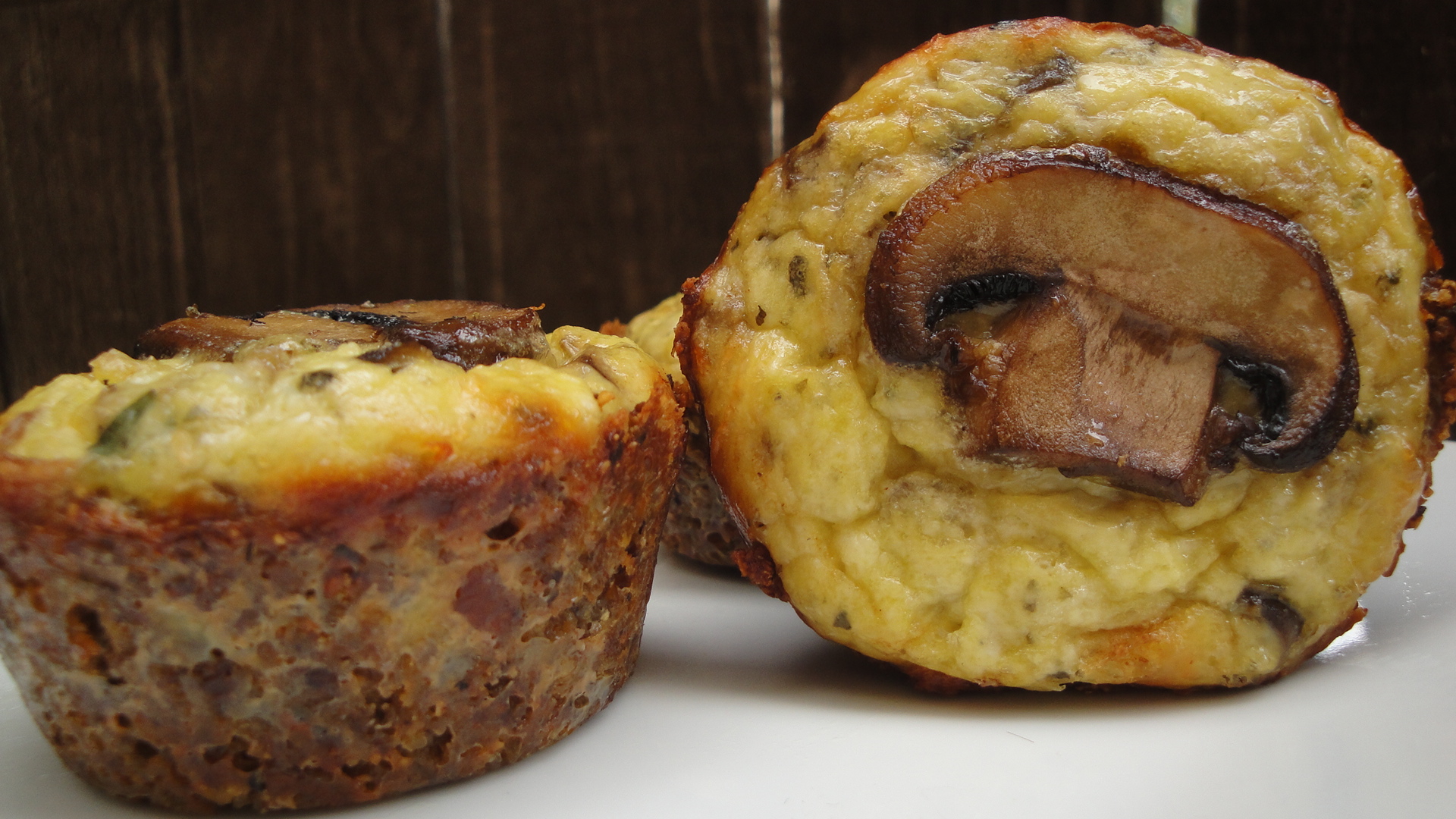 Mushroom and Sourdough Crusted Cremini Mini Quiches