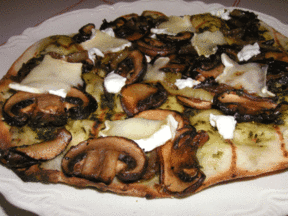 Grilled Mushroom, & cheese pizza