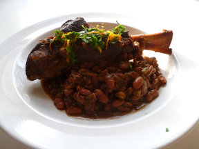 Coffee Infused Braised Lamb Shanks and Beans