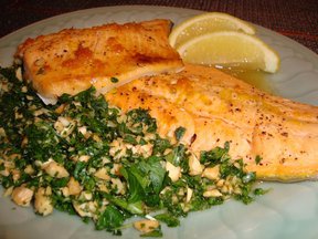 Oven Baked Maple and Citrus Arctic Char with Gremolata