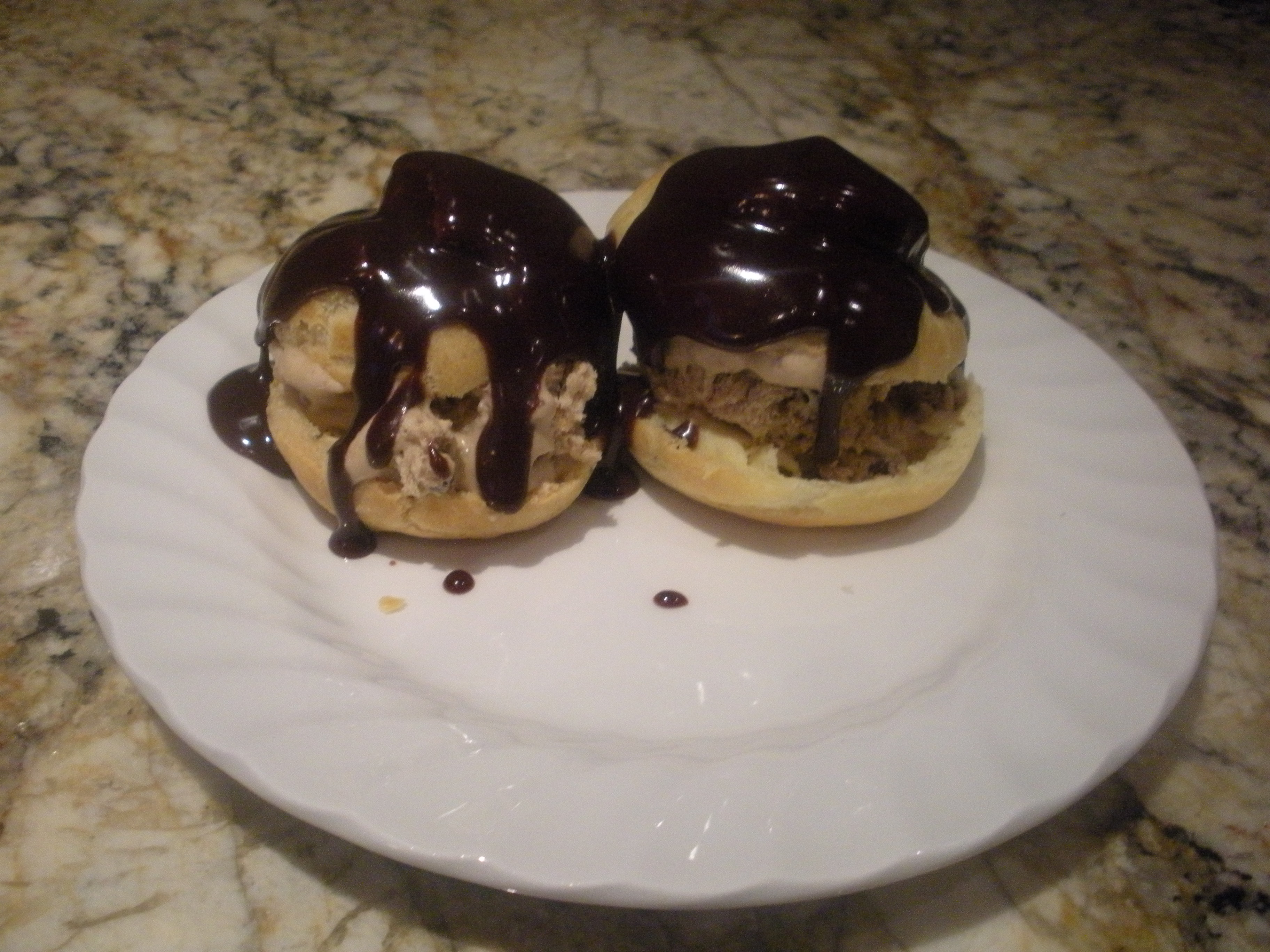 Profiteroles with Coffee Semifreddo
