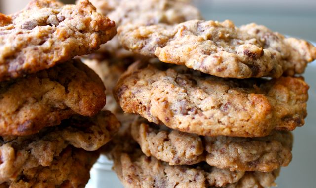 Malt ball pretzel gooey, chewy crunchy cookies