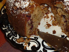 Cinnamon Almond Cake with Wild Texas Blackberries