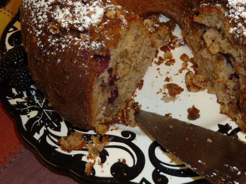 Cinnamon Almond Cake with Wild Texas Blackberries