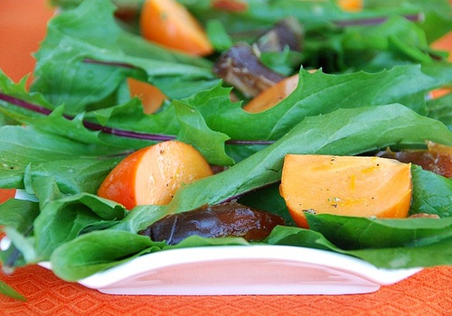 Dandelion, Persimmon, and Medjool Date Salad