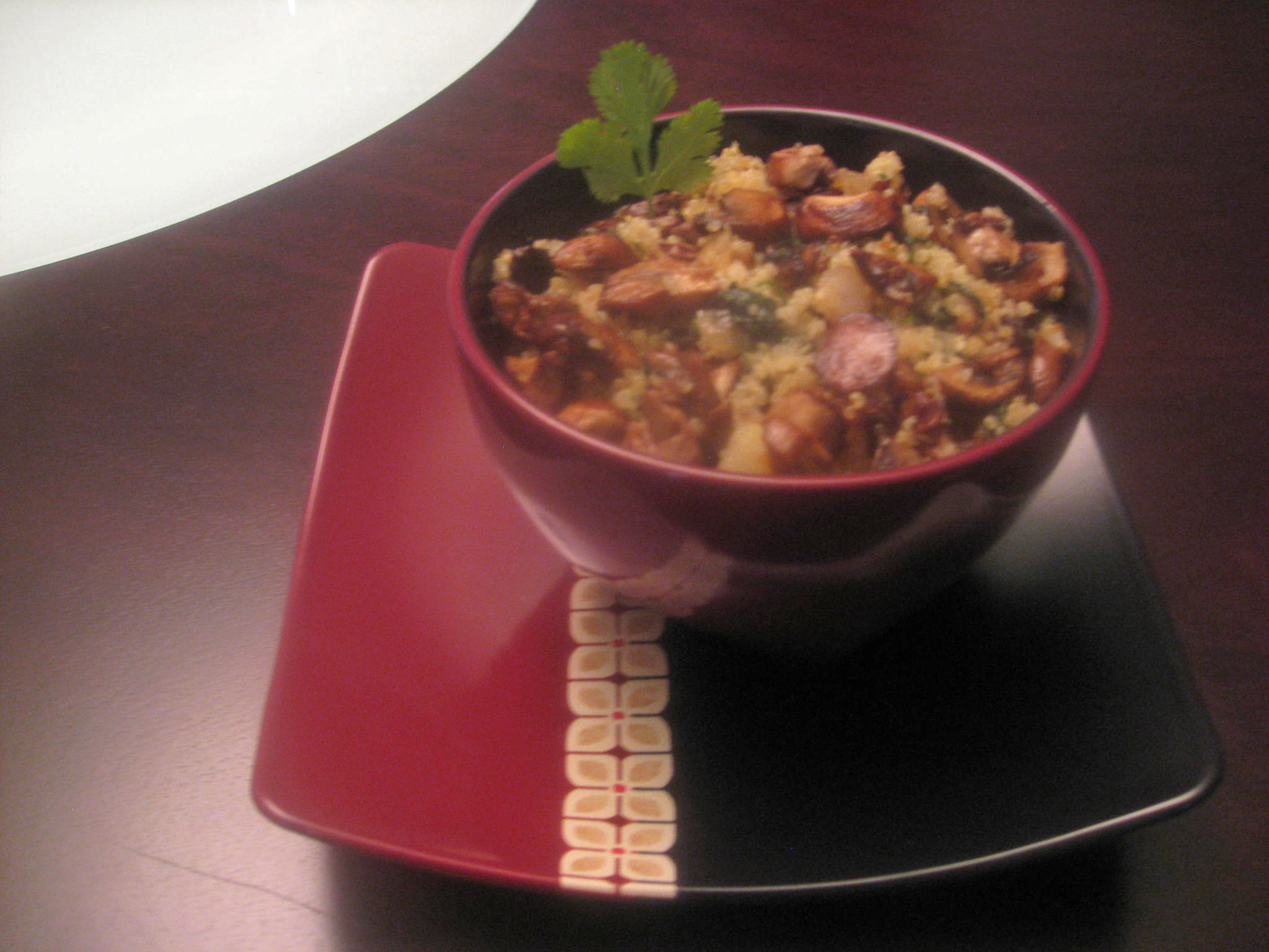 Cilantro & mushroom fried quinoa