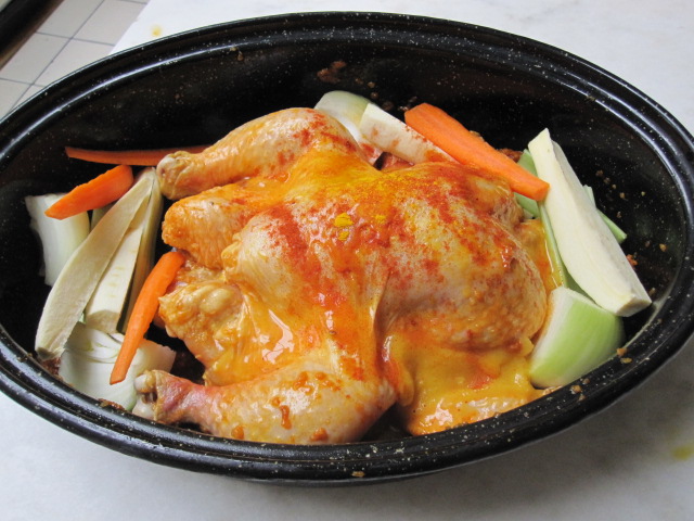 Friday Night Garlicky Roast Chicken and Potatoes