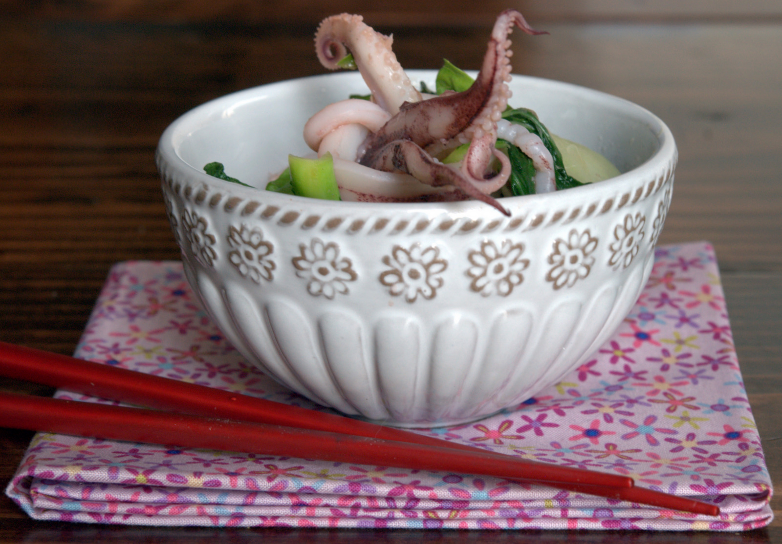Quick Wok-Fired Squid with Greens