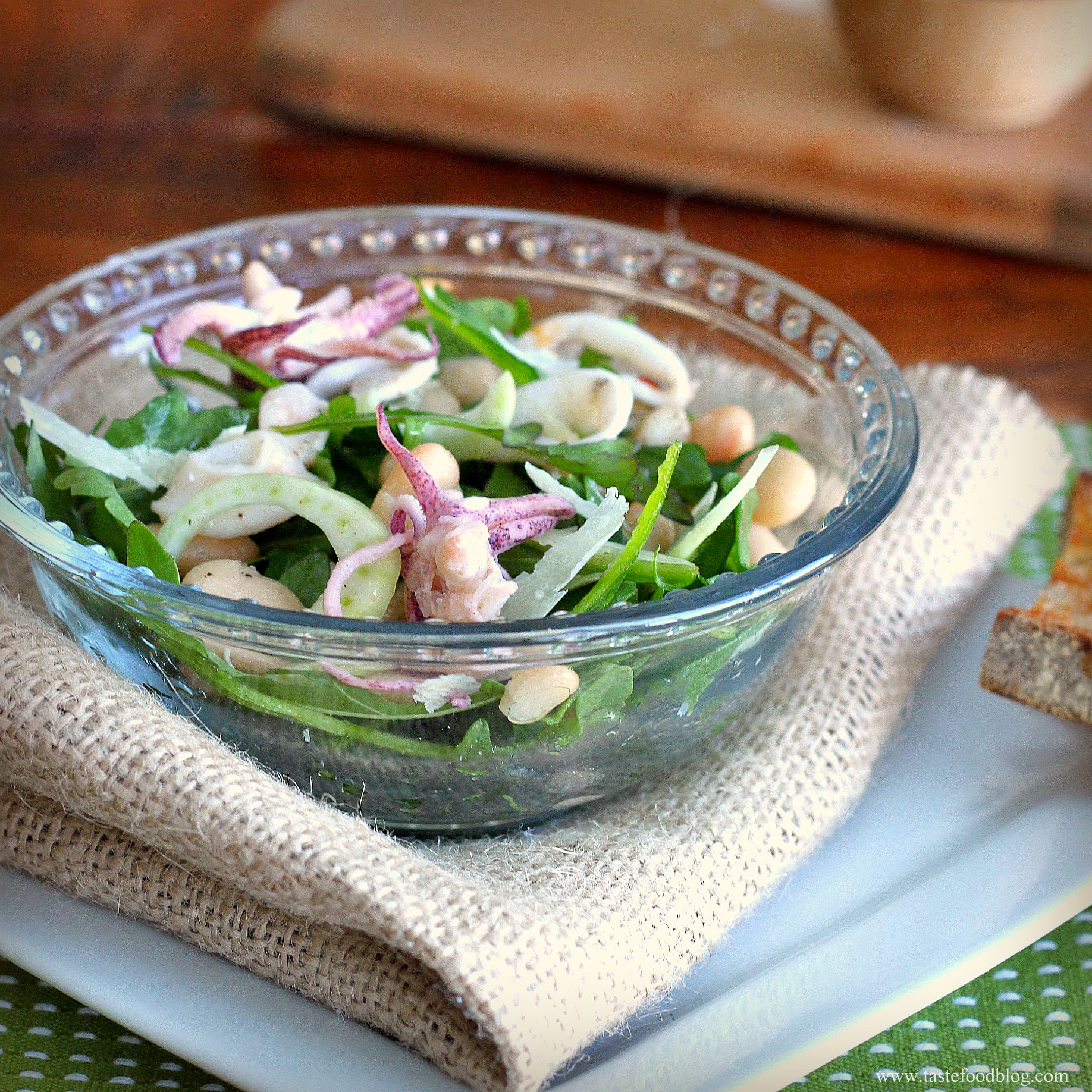 Calamari, Fennel and White Bean Salad with Arugula