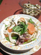 Grilled Squid with Fennel and Grapefruit