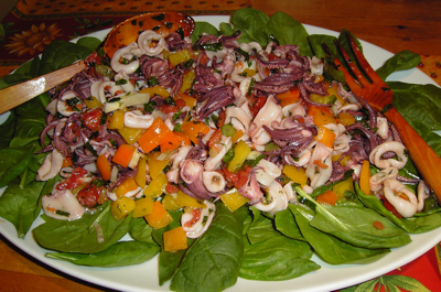 Marinated Squid Salad (Salade Calmars Marinée)