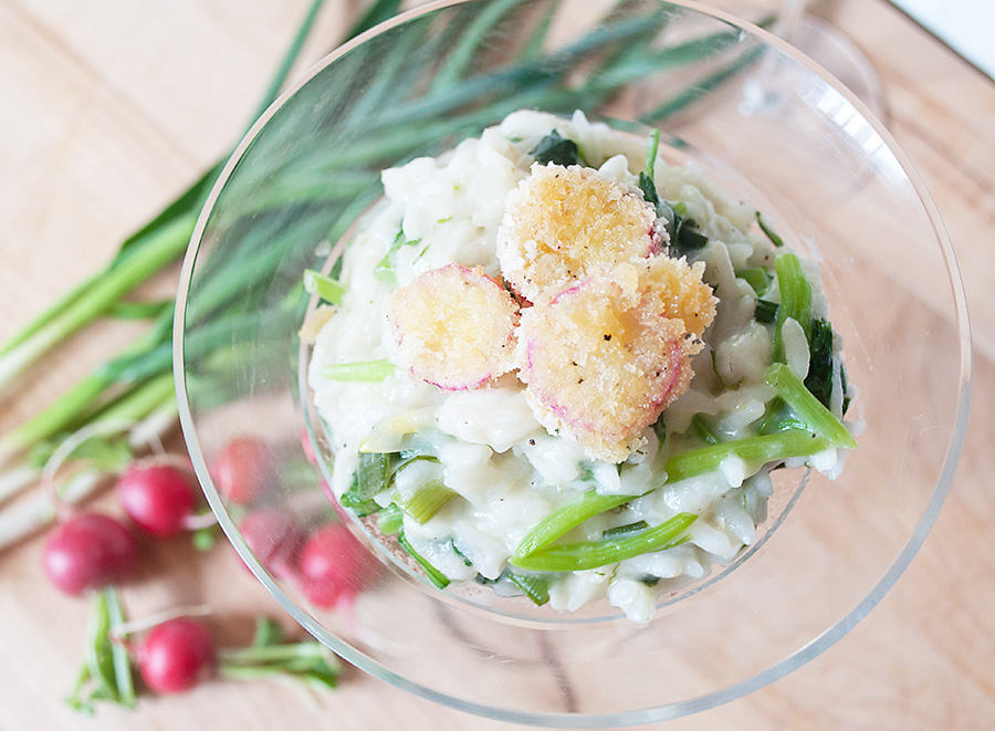 Spring Risotto with Pan-Fried Radishes