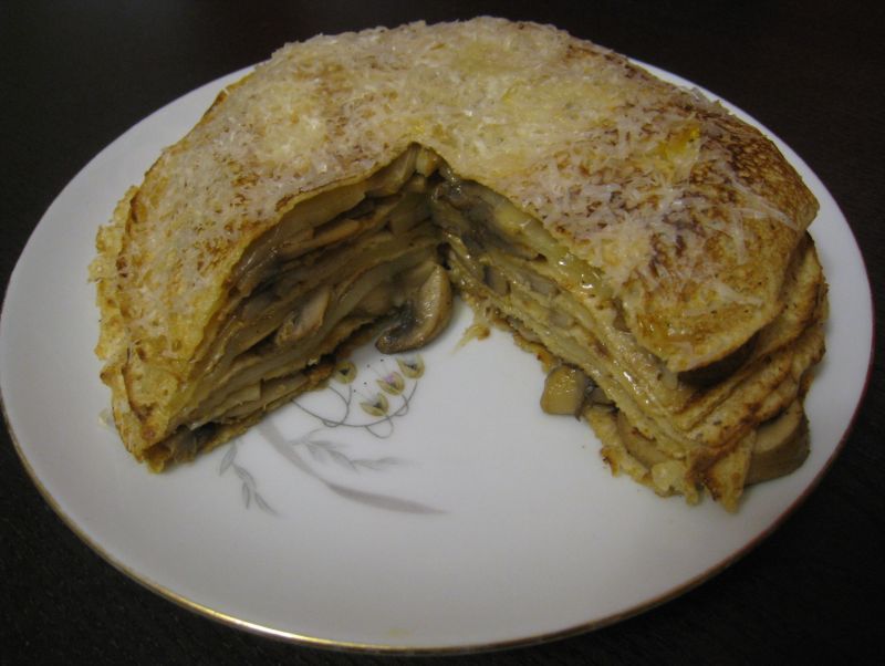 Mushroom Crepe Torte