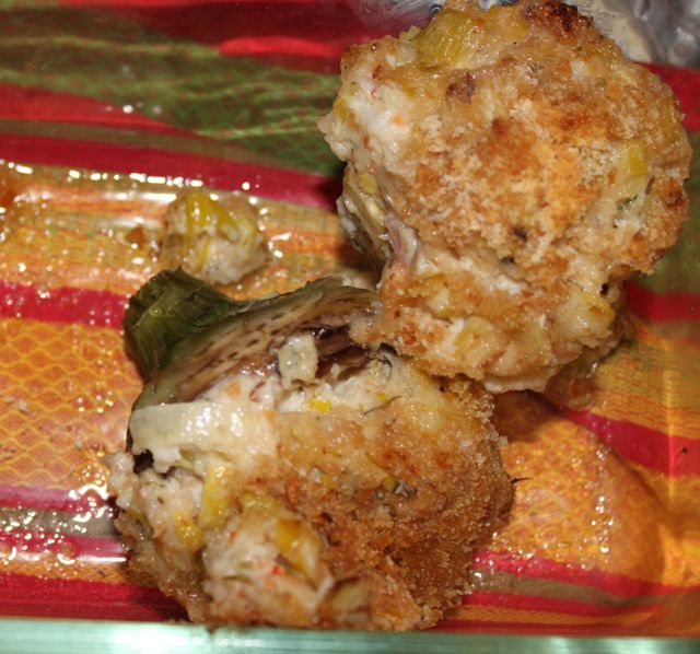 Lobster and Leek Stuffed Artichokes