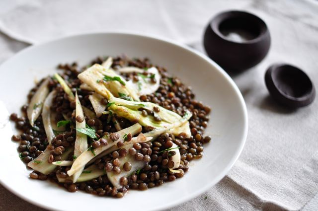 Lentil and fennel salad with parsley