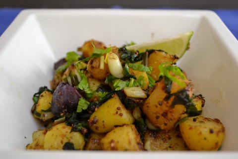 Ramps & fingerling potatoes curry.- an Indian Ramp Tramp contagion
