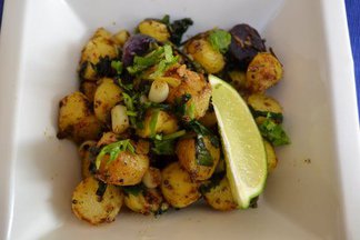 Ramps & fingerling potatoes curry.- an Indian Ramp Tramp contagion