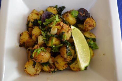 Ramps & fingerling potatoes curry.- an Indian Ramp Tramp contagion