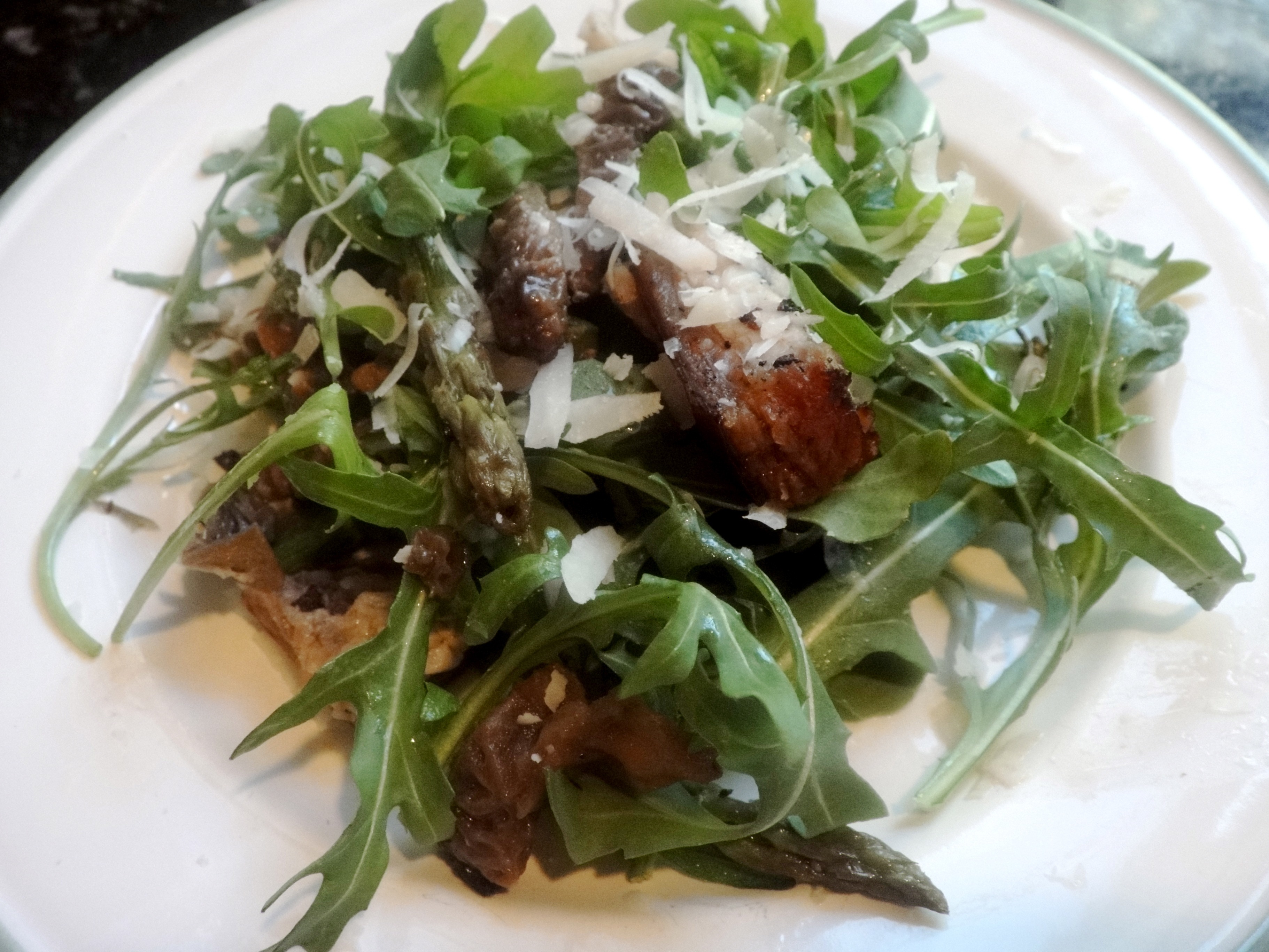 Pork Belly and Morel Spring Salad