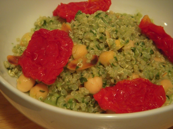 Lemon quinoa with fresh pesto