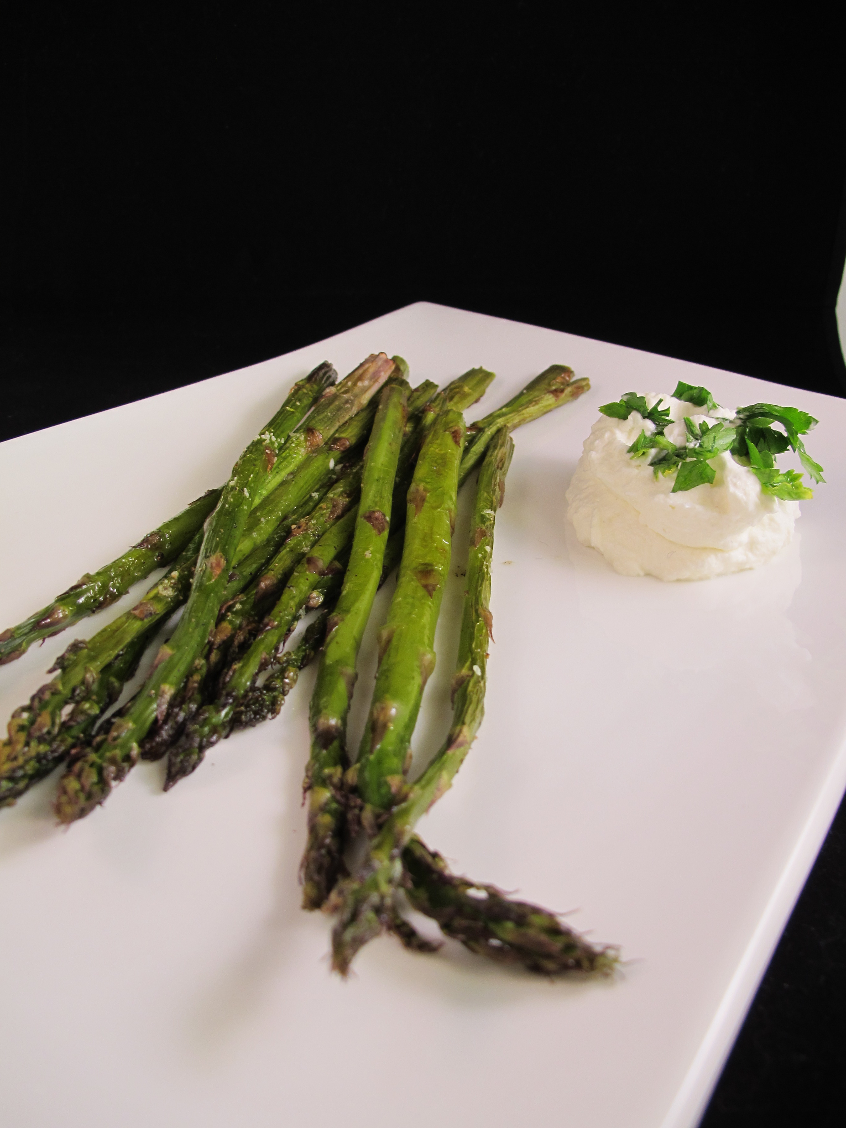 Roasted Asparagus with Lemon Cream