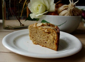 amazing apple cake with almonds and orange
