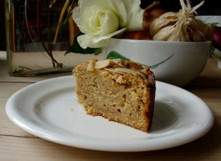 amazing apple cake with almonds and orange