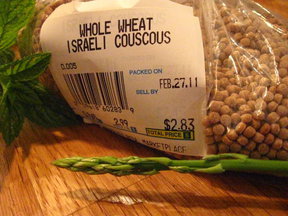 Spring Garden Israeli Couscous with Sautéed Asparagus and Goat Cheese