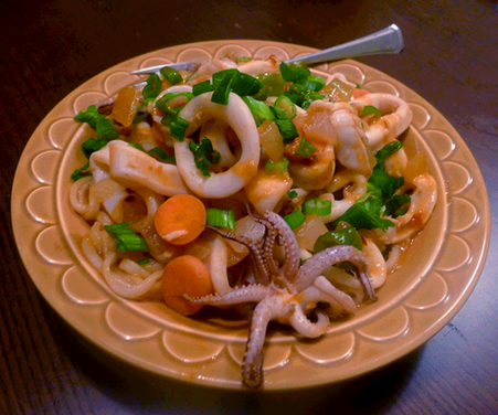 Nakji Bokkeum (Korean style octopus in Spicy Sweet Sauce)