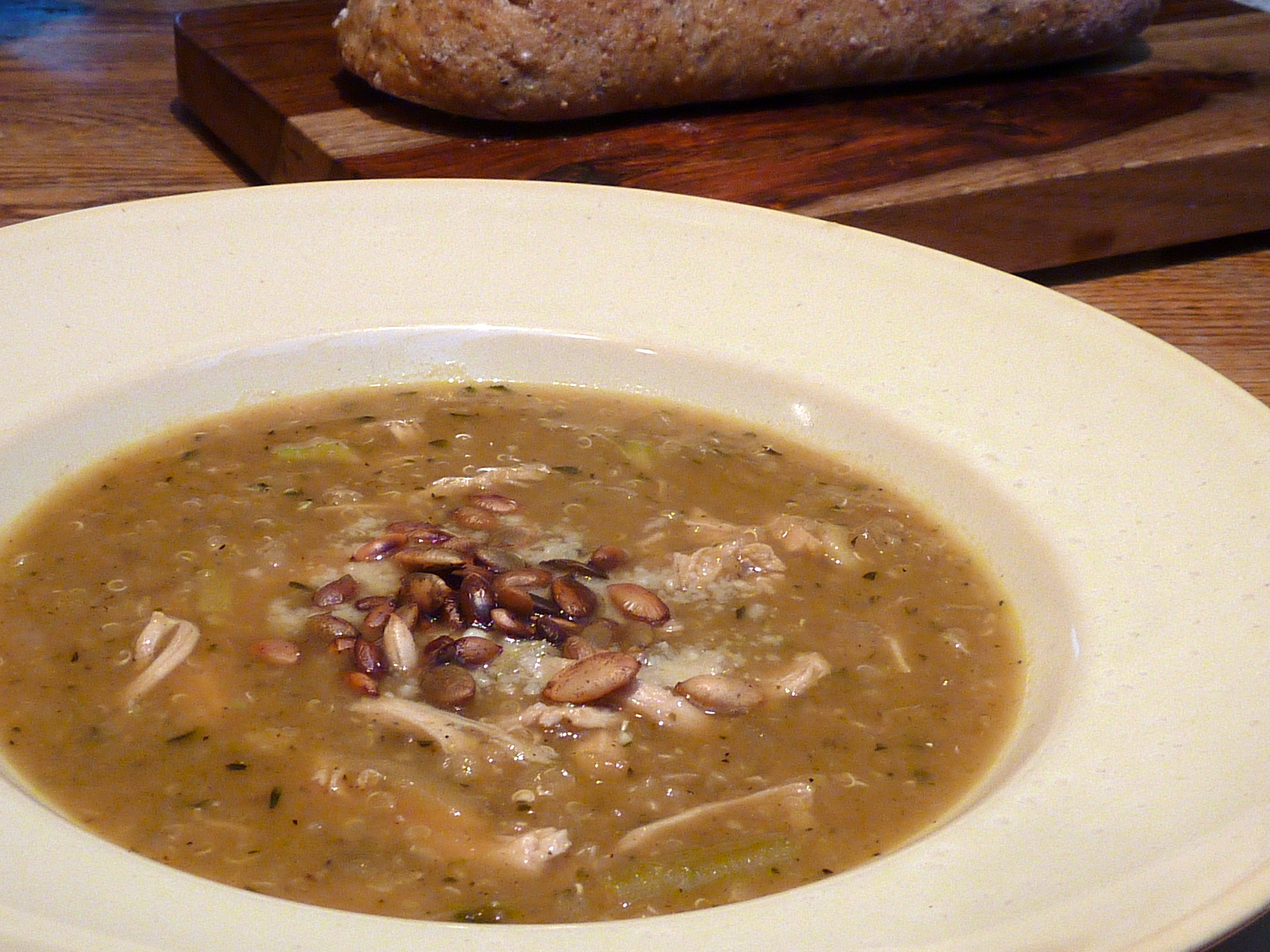 Quinoa Soup with Roast Chicken