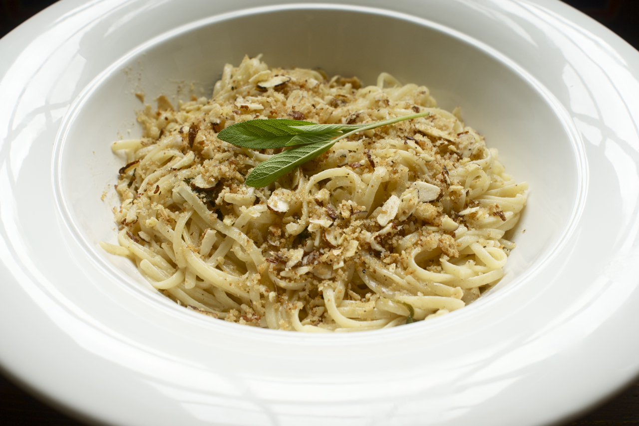 Linguine with Brown Butter, Sage and Poor Man's Parmesan