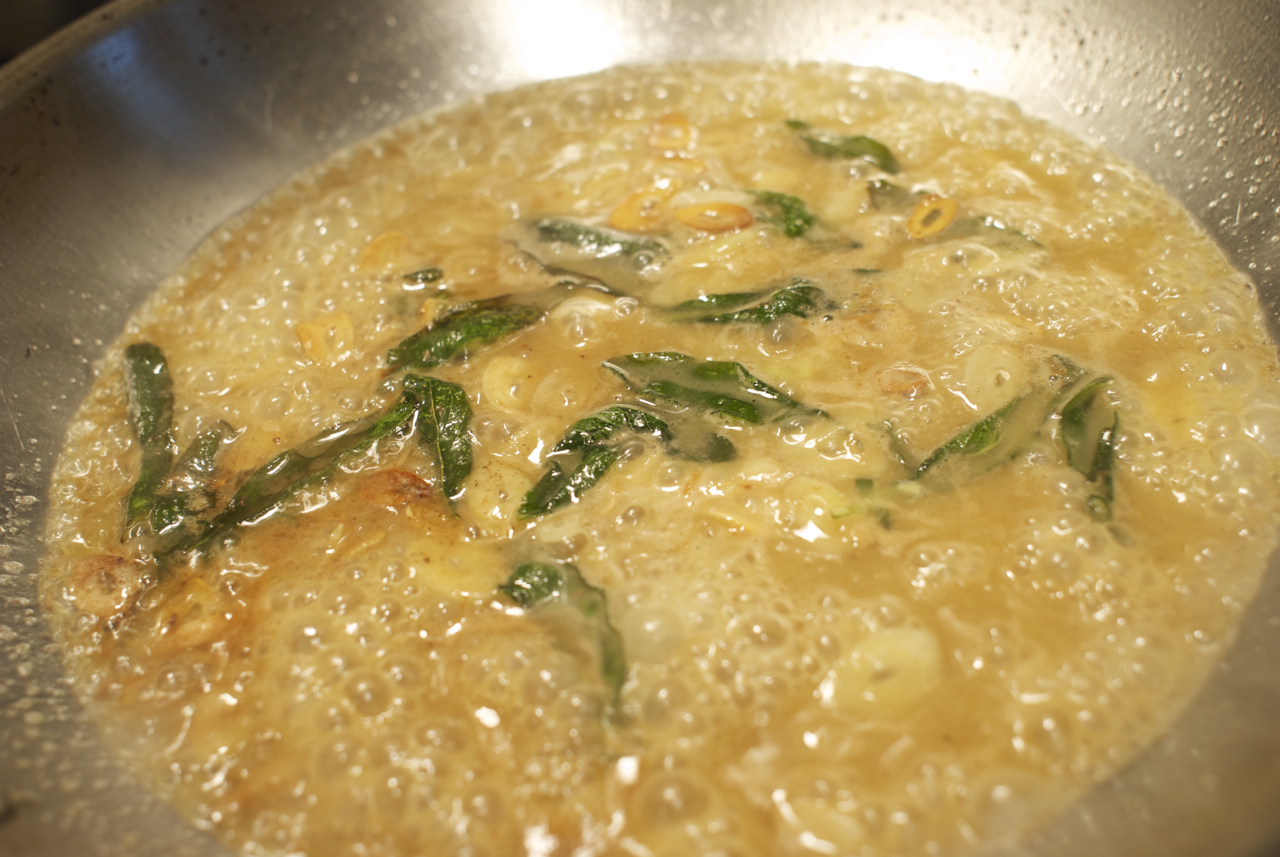 Linguine with Brown Butter, Sage and Poor Man's Parmesan