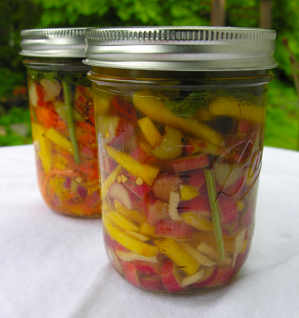 Stone Pickled Ginger Rhubarb