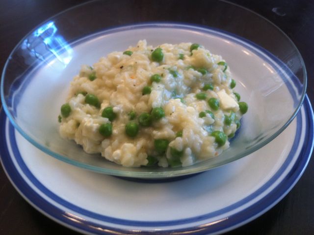 Lemon Mint Risotto with peas and feta