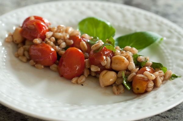 Farro and Broiled Tomato Salad